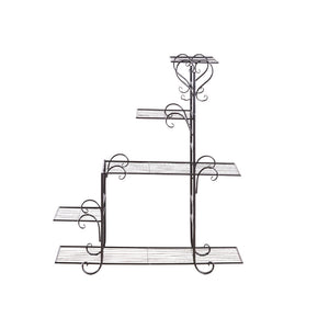Levede Plant Stand Outdoor Indoor Metal Black-1973193772879712257