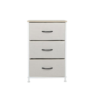 Levede Chest of 3 Drawers Bedside Table Beige-1973194073426759681