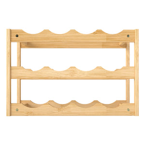 Toque Natural Bamboo Wine Rack 12 Bottles Organizer-1996005512843497473