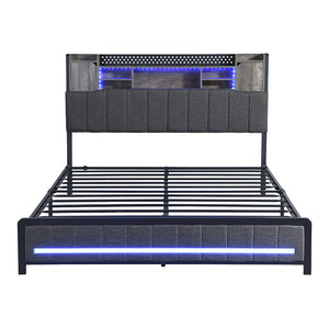 Levede Queen Bed Frame with Storage Headboard RGB LED-1996005429959856129