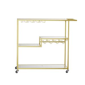 Levede Bar Cart Gold Drinks Serving Trolley 4 Tier-1973193806790660097