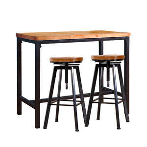 Levede 3pcs Bar Table Barstools Industrial-1975420483658715137