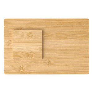 Toque 8 Pcs Natural Bamboo Placemat Coaster Storage Dish-1996005591667052545