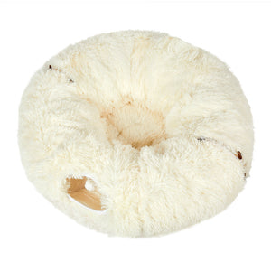 Pawz Cat Tunnel Foldable Fluffy Plush Play Tube Beige-1996005432715513857