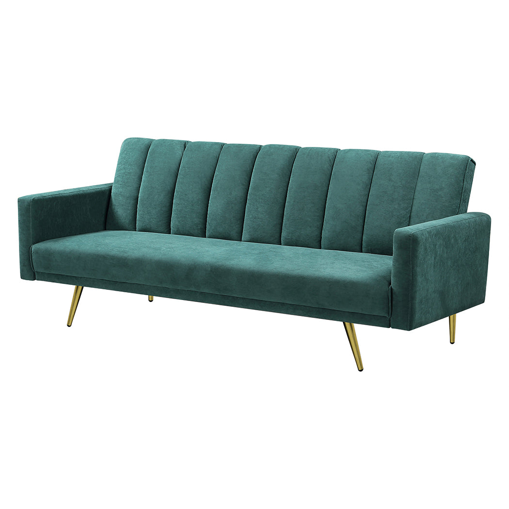 levede-sofa-bed-convertible-velvet-lounge-recliner-couch-sleeper-3-seater-green-1973193800419512321