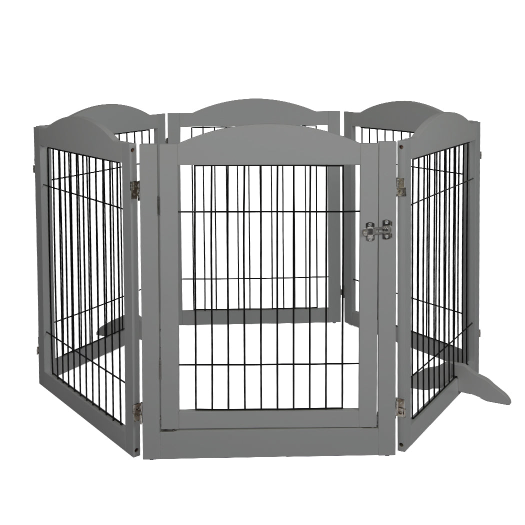 pawz-6-panels-pet-dog-playpen-puppy-grey-1973193674401648641