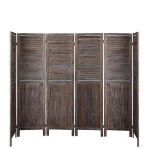 Levede 6 Panel Partition Room Divider Brown-1973193788067287041