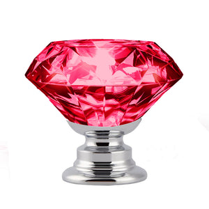 16 Pcs Red Crystal Knobs Diamond 40mm Large Red-1975420508828733441
