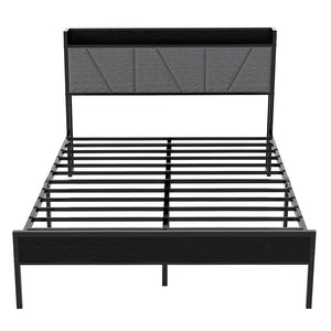 Levede Queen Bed Frame Steel Base with Headboard Grey-1996005522343596033