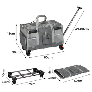 Pawz Pet Carrier 4 Wheel Portable Rolling Foldable-1996005445629775874