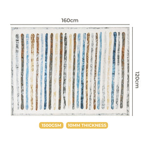 Marlow Floor Rug Short Pile Washable Carpet Soft Plush Non Slip Stripe 160x120-1996005377493307394
