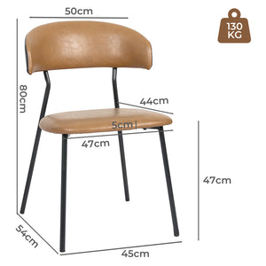 Levede 2x PU Leather Dining Chairs Kitchen Lounge-1996009957597777922