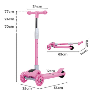 Bopeep Foldable Kids Scooter LED Music Pink-1996005547266150402