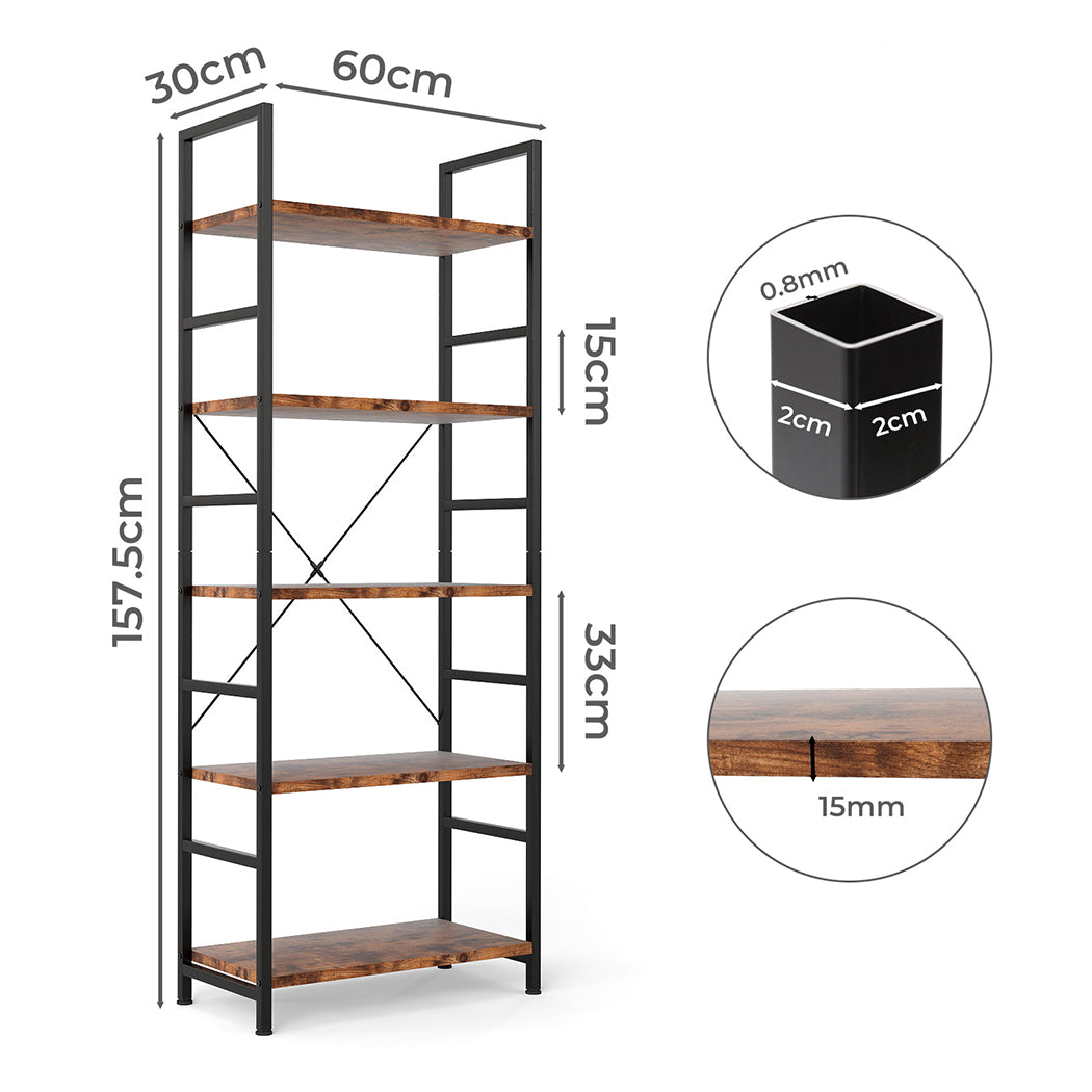 levede-5-tier-industrial-bookshelf-bookcase-157-5cm-1996005585740500994