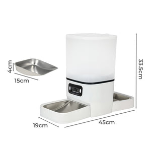 PaWz 6L Automatic Pet Feeder 2 Bowl Food Dispenser-1996009989491265538
