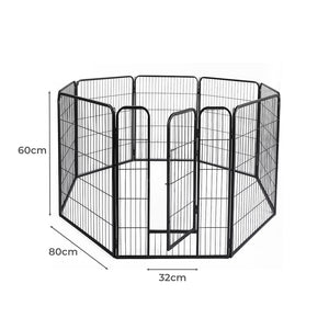 PaWz 8 Panel Pet Dog Playpen Puppy Exercise Black 24 inch-1975420507511721986