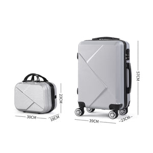 Slimbridge 2pcs 20"Travel Luggage Set Grey-1975420479338582018