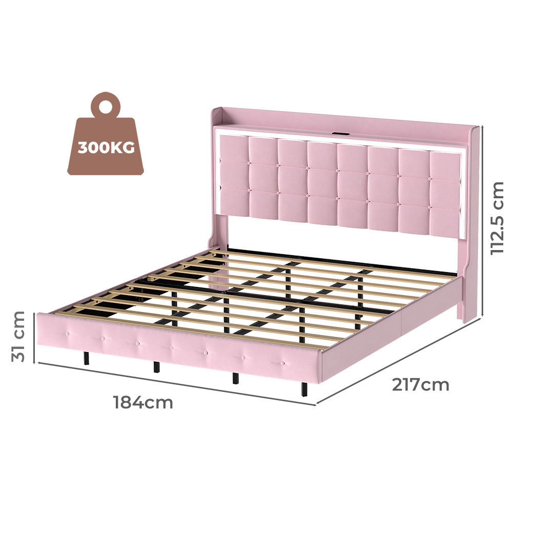levede-king-floating-bed-frame-led-headboard-usb-pink-1996009956473704450