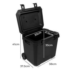 Mountview Cooler Ice Box 27L/43L Portable Chest Trolly For Camping BBQ Picnic-1996005380932636674