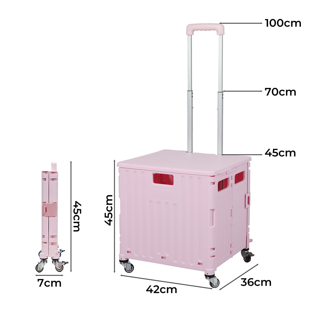 folding-shopping-trolley-cart-portable-pink-1973193722866831362