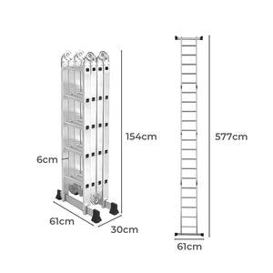 Traderight Multi Purpose Ladder Aluminium-1973193880442638338