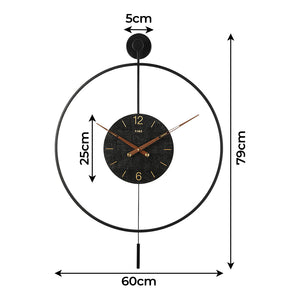 Yezi Round Wall Clock 60cm Large Modern Home Decoration-1996005425882992642
