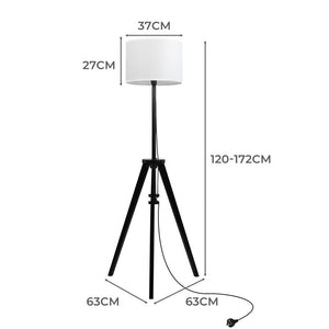 EMITTO Wooden Floor Lamp Modern Tripod Black-1973193957710106626