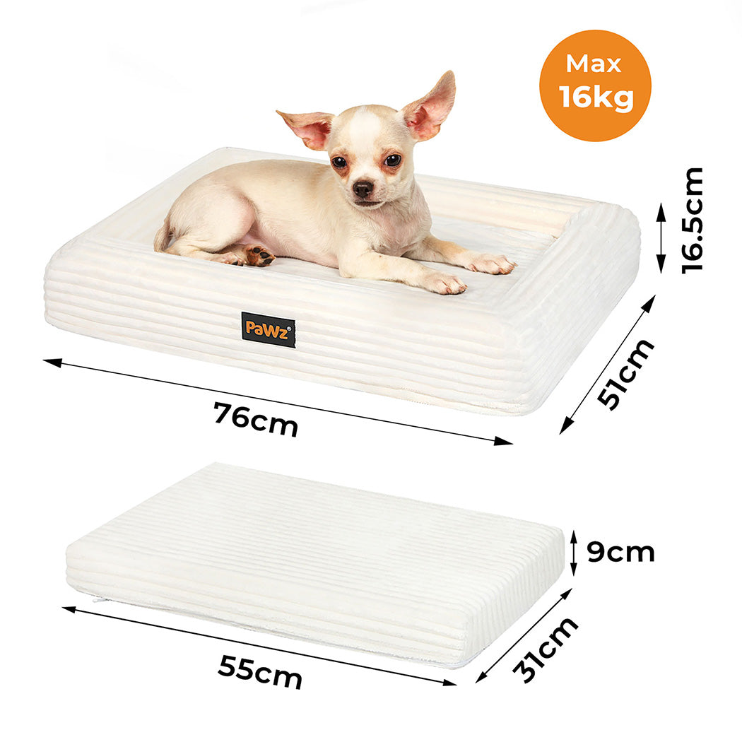 pawz-m-size-orthopedic-dog-bed-with-corduroy-removable-cover-waterproof-washable-beige-1996005463891775490