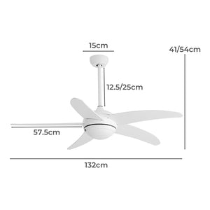 Spector Ceiling Fan 52'' DC Motor Wood White-1973193856753209346