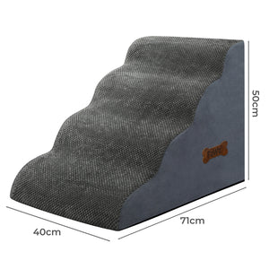 Pawz 4 Steps Pet Stairs Dog Ramp High Density Foam Grey-1996005456614658050