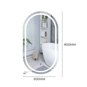 EMITTO LED Wall Mirror Oval Anti-fog 50x90cm-1975420500956024834