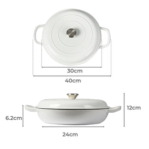 TOQUE 3.5L Enamel Dutch Oven Pan in White Colour-1973193931529261058