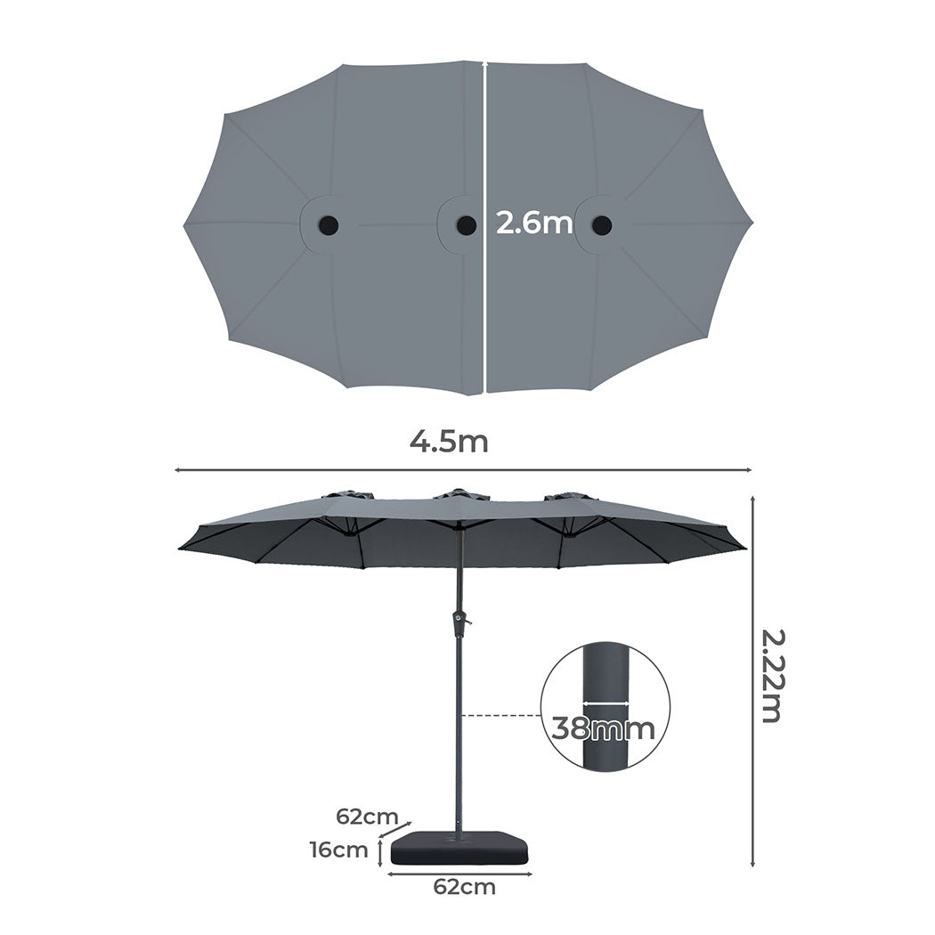 centra-4-5m-double-sided-patio-umbrella-outdoor-umbrella-base-stand-grey-1996005404492042242