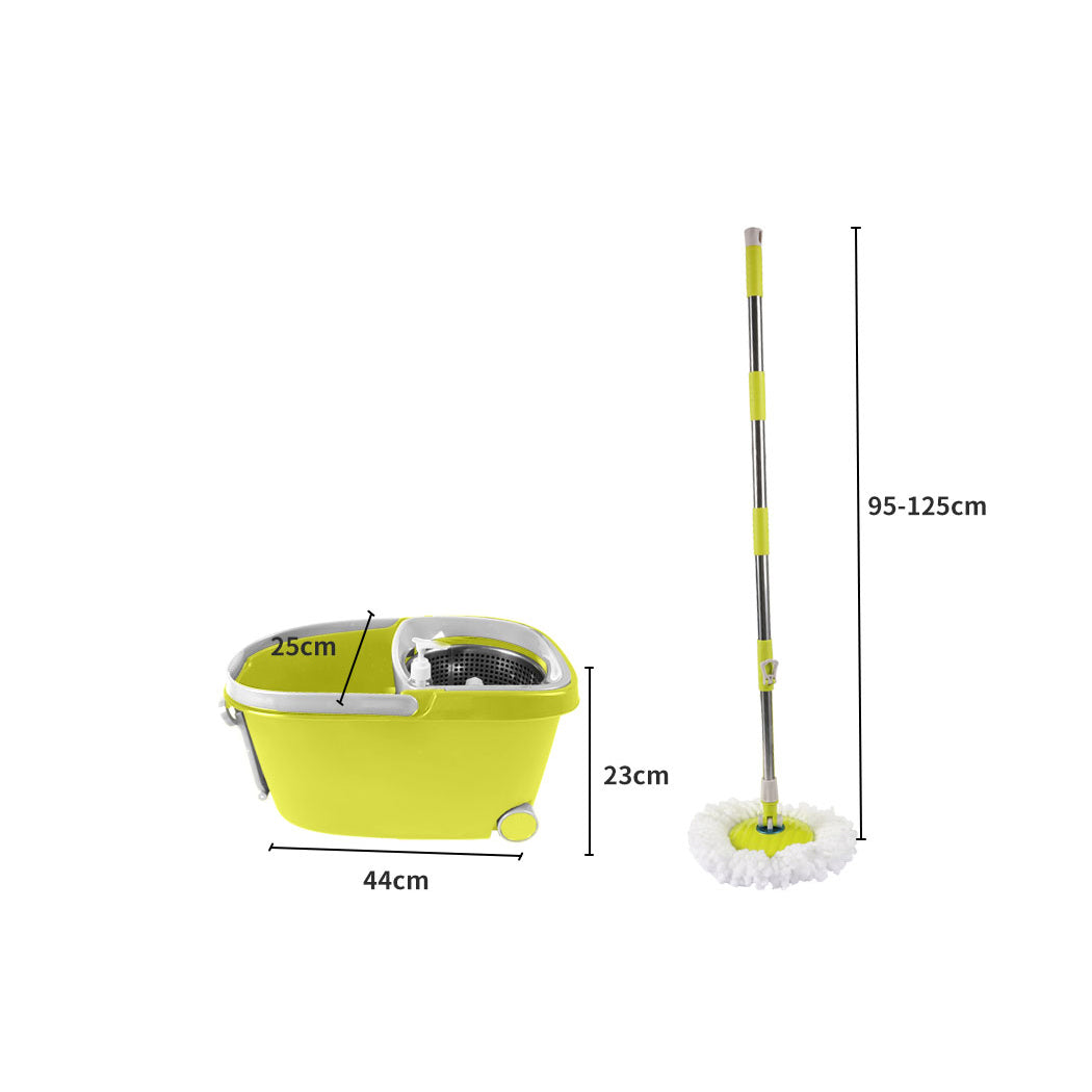 cleanflo-spin-mop-bucket-set-360-spinning-green-1973193868803444738