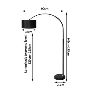 EMITTO Modern LED Floor Lamp Reading Black-1973193952978931714