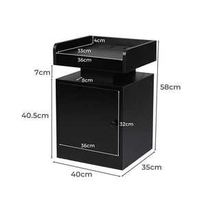 Levede Bedside Table USB Charger Outlet RGB Black-1996005371478675458