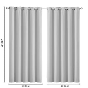 2x Blockout Curtains Panels 3 Layers Grey-1975420490428321794