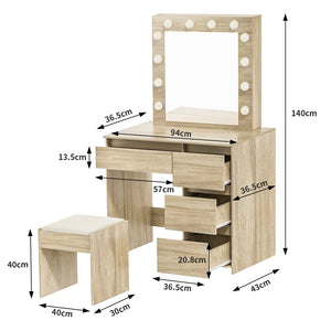Levede Dressing Table Stool Set Makeup Mirror Led-1996005494019461122