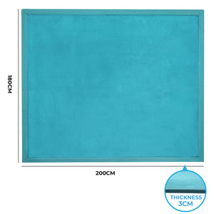 Marlow Coral Velvet Area Rugs Large Mat 180x200cm Blue-1996005441037012994