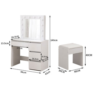 Levede Dressing Table Vanity Set Stool-1973193788277002242