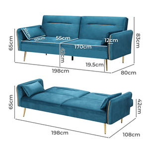 Levede 3-Seater Sofa Bed Convertible-1975420406596767746