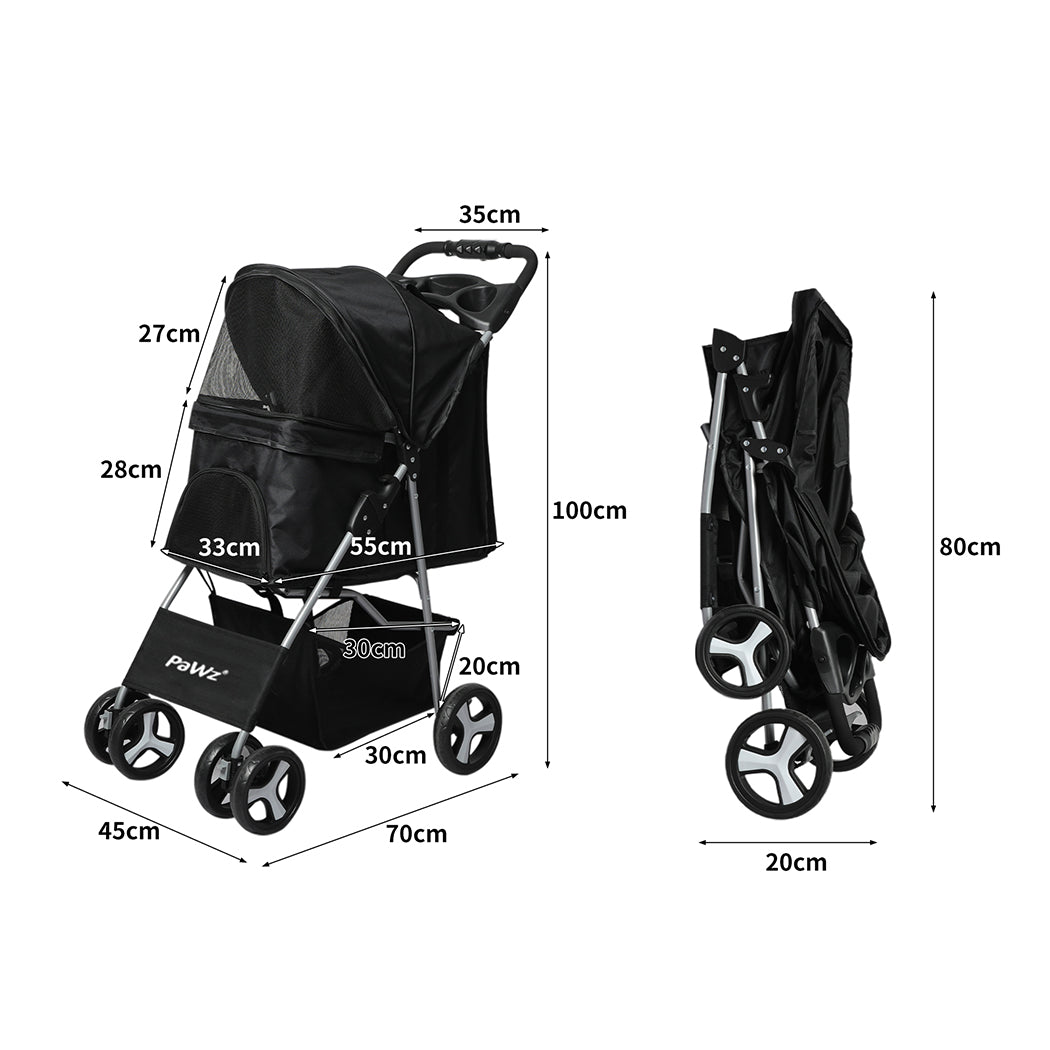 pawz-4-wheels-pet-stroller-dog-cat-cage-black-1973193718240514050