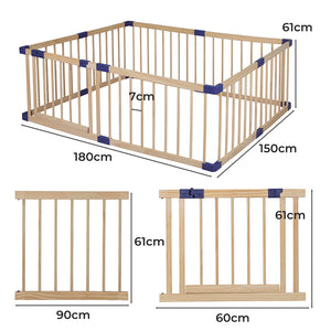 BoPeep Kids Playpen Wooden Baby Safety Large-1973193917704835074