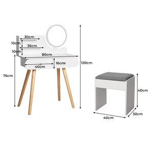 Levede Dressing Table Stool LED Mirror-1973193788759347202