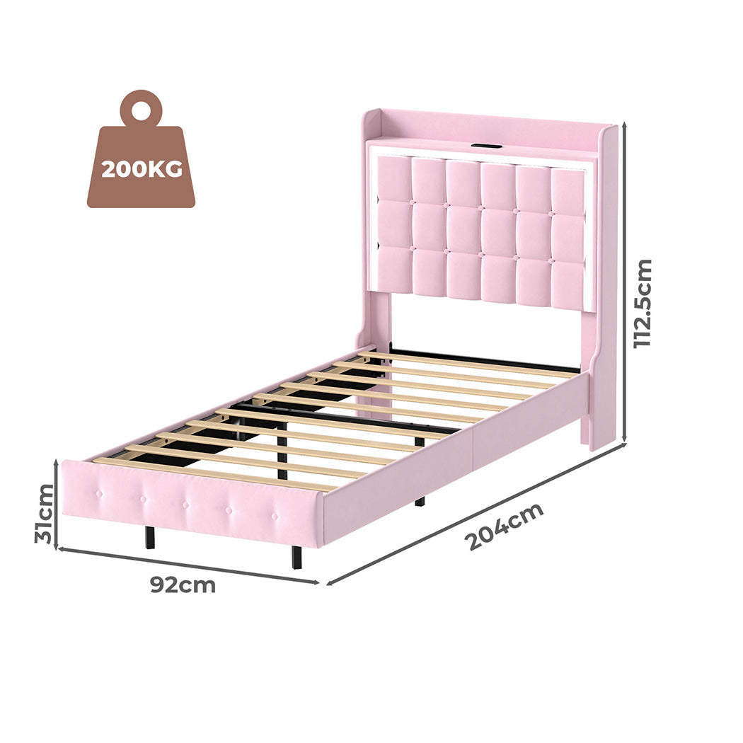 levede-single-floating-bed-frame-led-headboard-usb-pink-1996009956679225346
