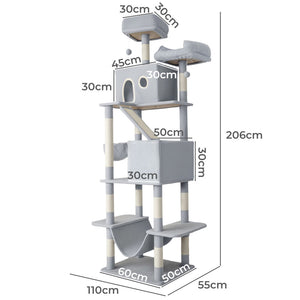 Pawz Cat Tree Scratching Post Scratcher 206cm Climbing-1996009990908940290