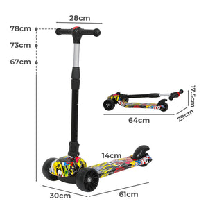 Bopeep Foldable Kids Scooter LED Music Blue-1996005547081601026