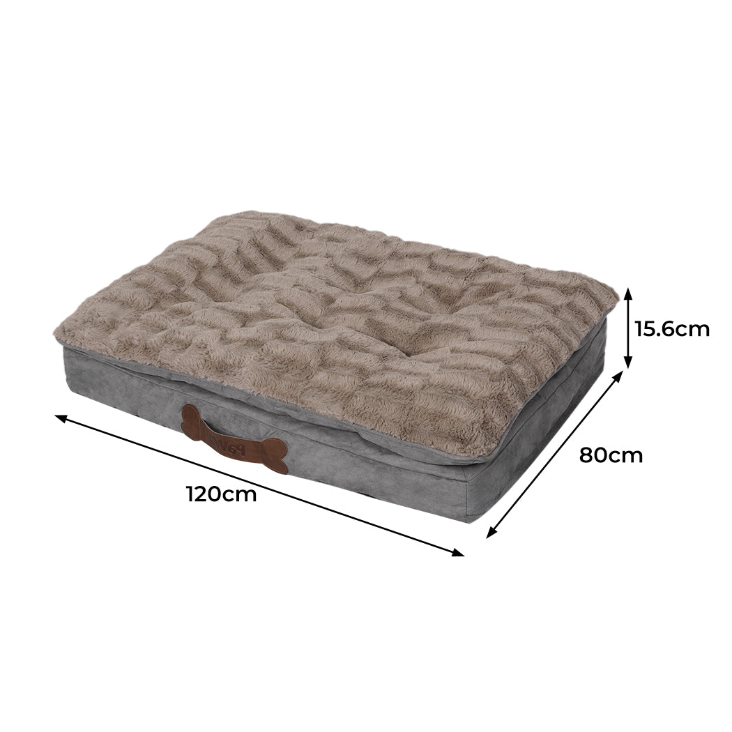 dog-calming-bed-warm-soft-plush-comfy-xl-khaki-x-large-1973193641803517954