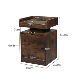 Levede Bedside Table USB Charger Outlet RGB Oak-1996005371667419138
