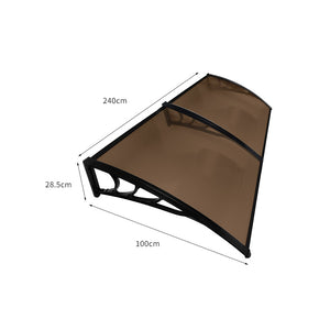 Mountview Window Door Awning Outdoor 1M X 2.4M Brown 1x2.4M-1973193988160753666